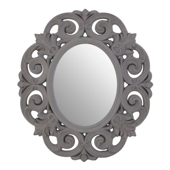 Read more about Astoya scroll design wall mirror in antique grey