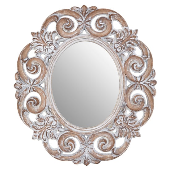 Read more about Astoya scroll design wall mirror in antique white