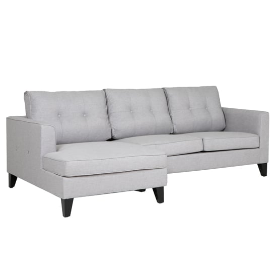 Product photograph of Astride Fabric Left Hand Corner Sofa In Light Grey from Furniture in Fashion