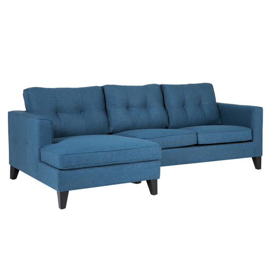 Product photograph of Astride Fabric Left Hand Corner Sofa In Navy Blue from Furniture in Fashion