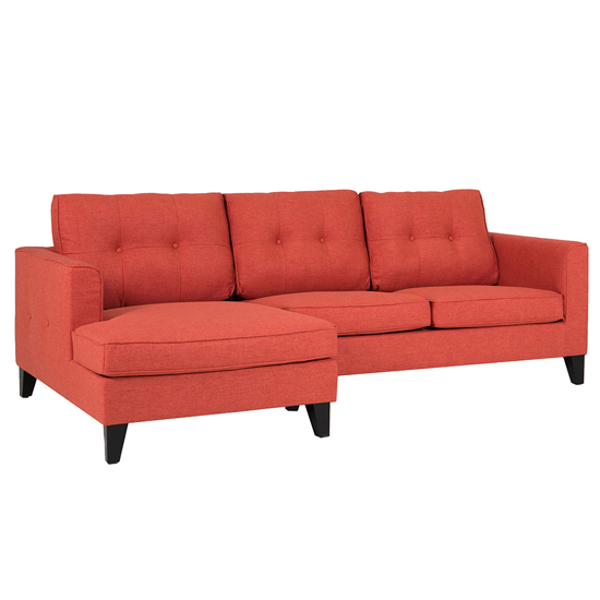 Product photograph of Astride Fabric Left Hand Corner Sofa In Rust from Furniture in Fashion