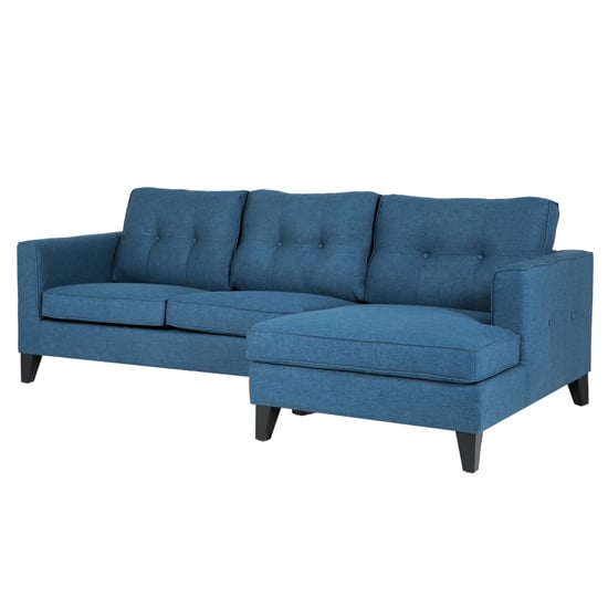 Product photograph of Astride Fabric Right Hand Corner Sofa In Navy Blue from Furniture in Fashion