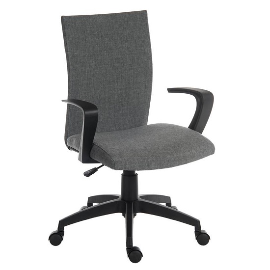 Product photograph of Atlas Fabric Home Office Chair In Grey With Castors from Furniture in Fashion