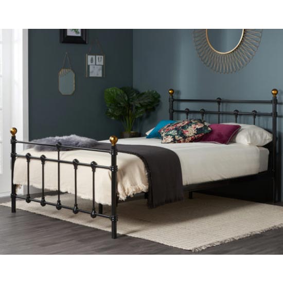 Photo of Atalla metal small double bed in black