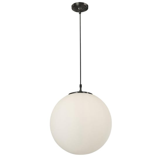 Read more about Atom large opal glass ceiling pendant light in black