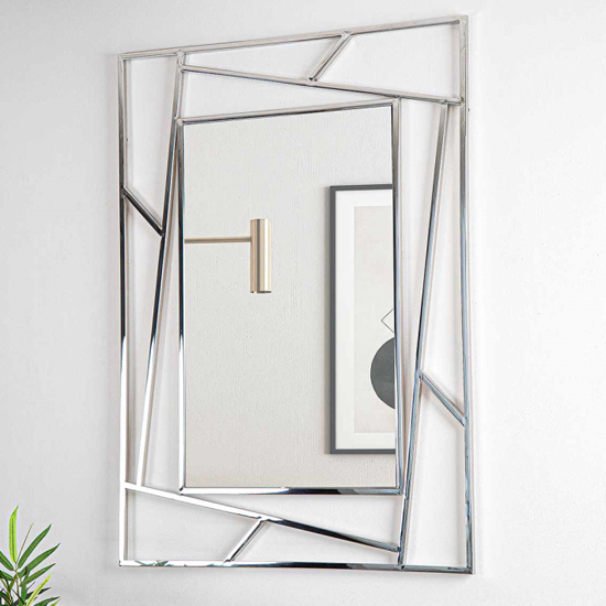 Product photograph of Attica Wall Mirror Rectangular In Silver Metal Frame from Furniture in Fashion