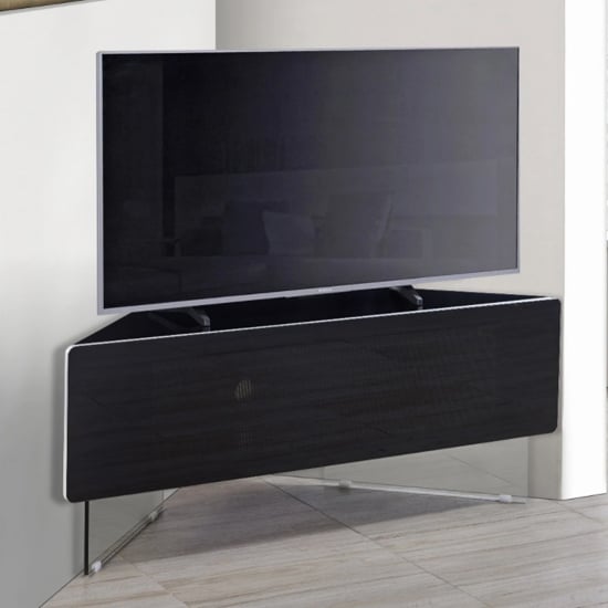Product photograph of Adeja Corner High Gloss Tv Stand In Black from Furniture in Fashion