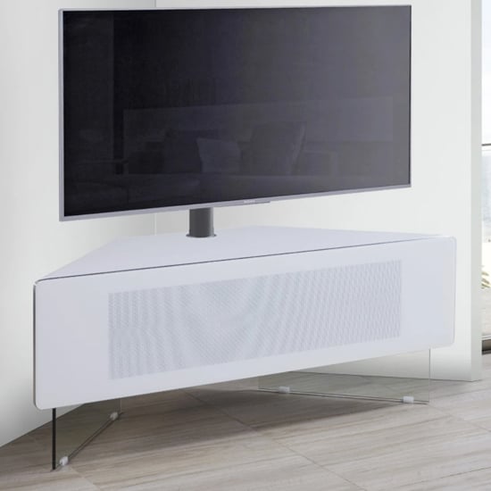 Product photograph of Adeja Ultra Corner High Gloss Tv Stand In White from Furniture in Fashion