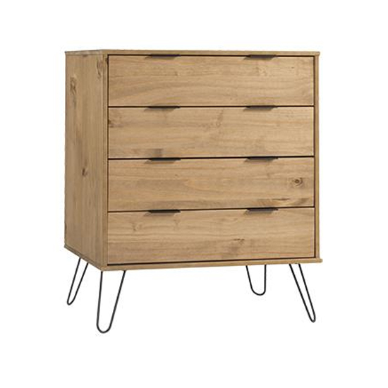 Product photograph of Avoch Wooden Chest Of Drawers In Waxed Pine With 4 Drawers from Furniture in Fashion