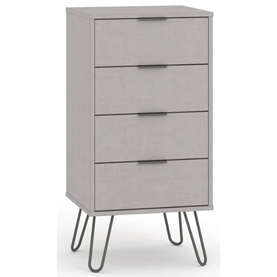 Read more about Avoch narrow chest of drawers in grey with 4 drawers