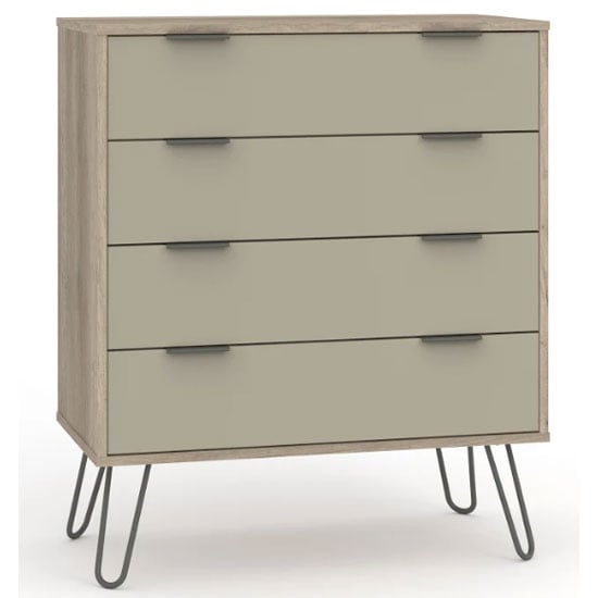 Photo of Avoch wooden chest of drawers in driftwood with 4 drawers