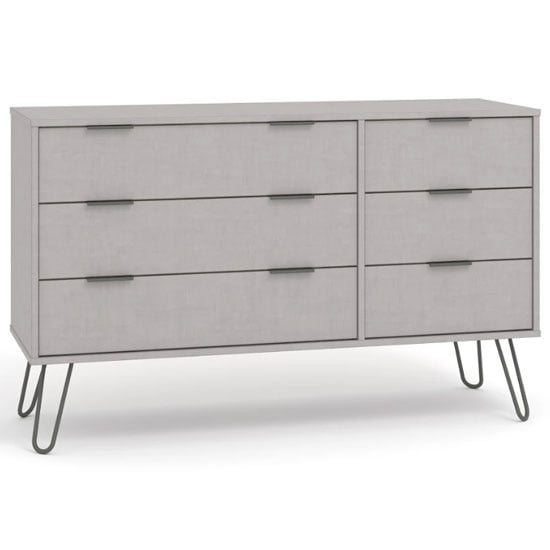 Read more about Avoch wooden chest of drawers in grey with 6 drawers
