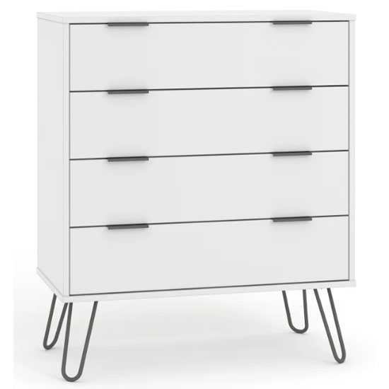 Read more about Avoch wooden chest of drawers in white with 4 drawers
