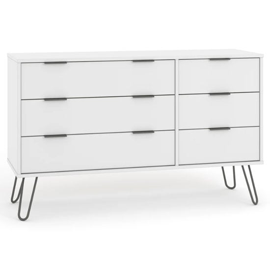 Read more about Avoch wooden chest of drawers in white with 6 drawers