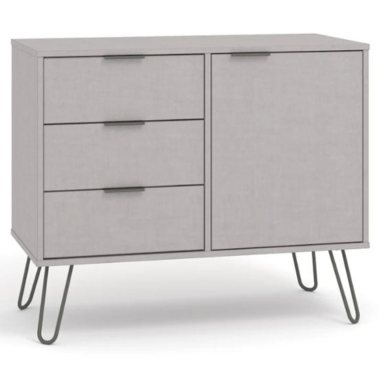 Read more about Avoch wooden sideboard in grey with 1 door 3 drawers