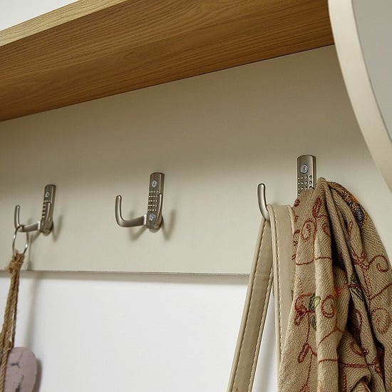 Loftus Wall Mounted Coat Rack In Cream With Shelf | Furniture in Fashion