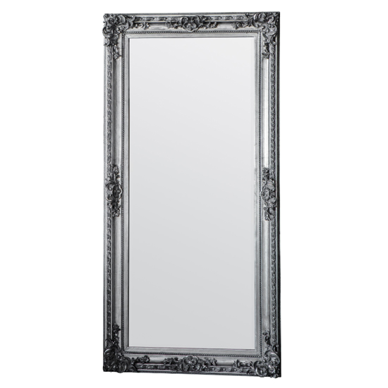 Product photograph of Avalon Wooden Leaner Floor Mirror In Silver from Furniture in Fashion