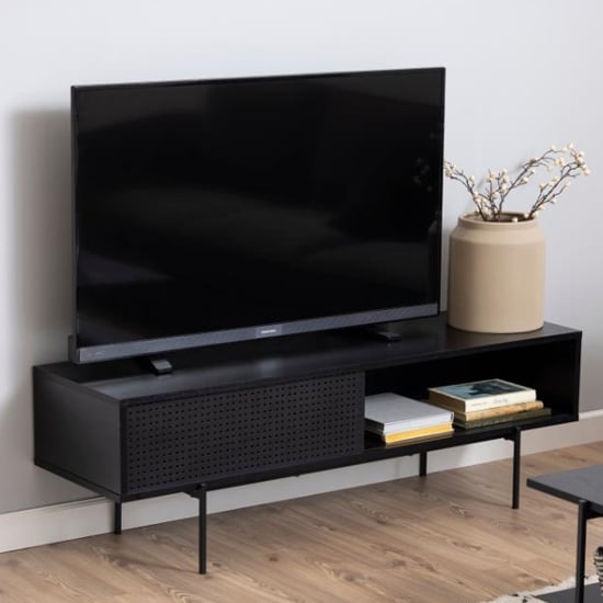 Read more about Avilo wooden 1 door tv stand in ash black