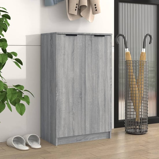 Photo of Avory shoe storage cabinet with 2 doors in grey sonoma oak