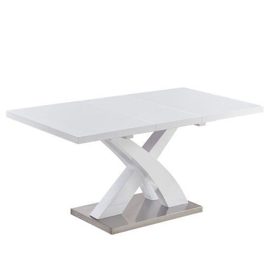 Read more about Axara small extending high gloss dining table in white