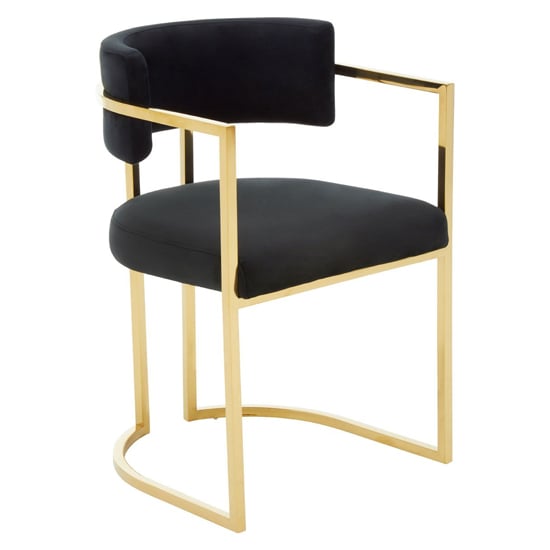 Read more about Azaltro upholstered velvet dining chair in black
