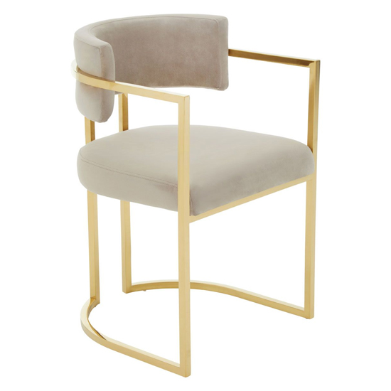 Product photograph of Azaltro Upholstered Velvet Dining Chair In Mink from Furniture in Fashion