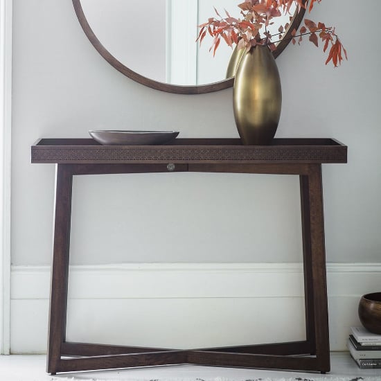 Read more about Bahia rectangular wooden console table in brown