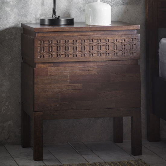 Photo of Bahia wooden bedside cabinet in brown