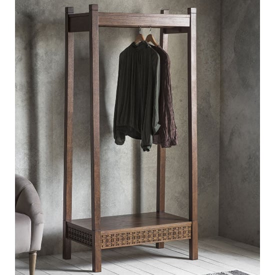 Product photograph of Bahia Wooden Coat Rack In Brown from Furniture in Fashion