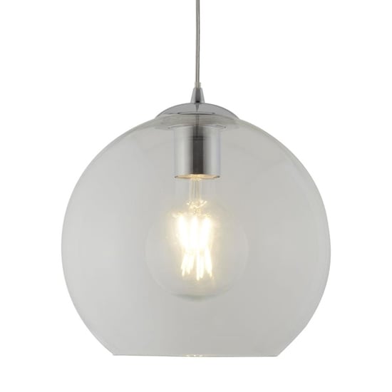 Product photograph of Balls Small Clear Glass Ceiling Pendant Light In Chrome from Furniture in Fashion