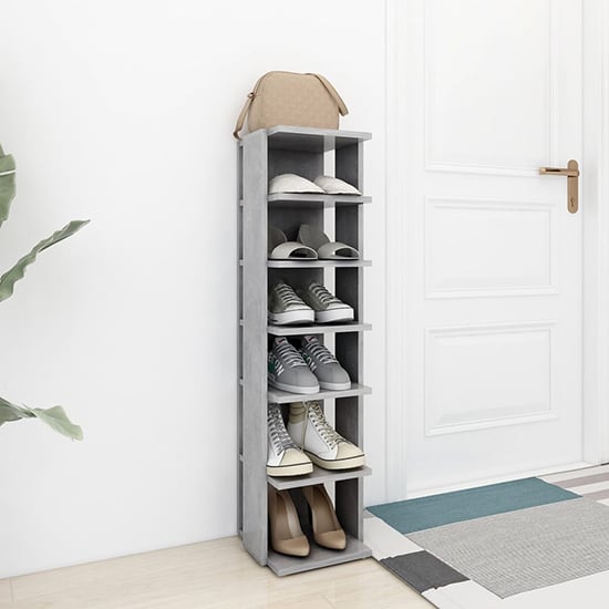 Product photograph of Balta Shoe Storage Rack With 6 Shelves In Concrete Effect from Furniture in Fashion