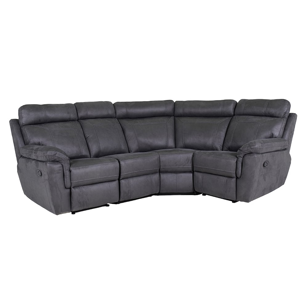 Product photograph of Baltimore Fabric Recliner Corner Sofa In Grey from Furniture in Fashion