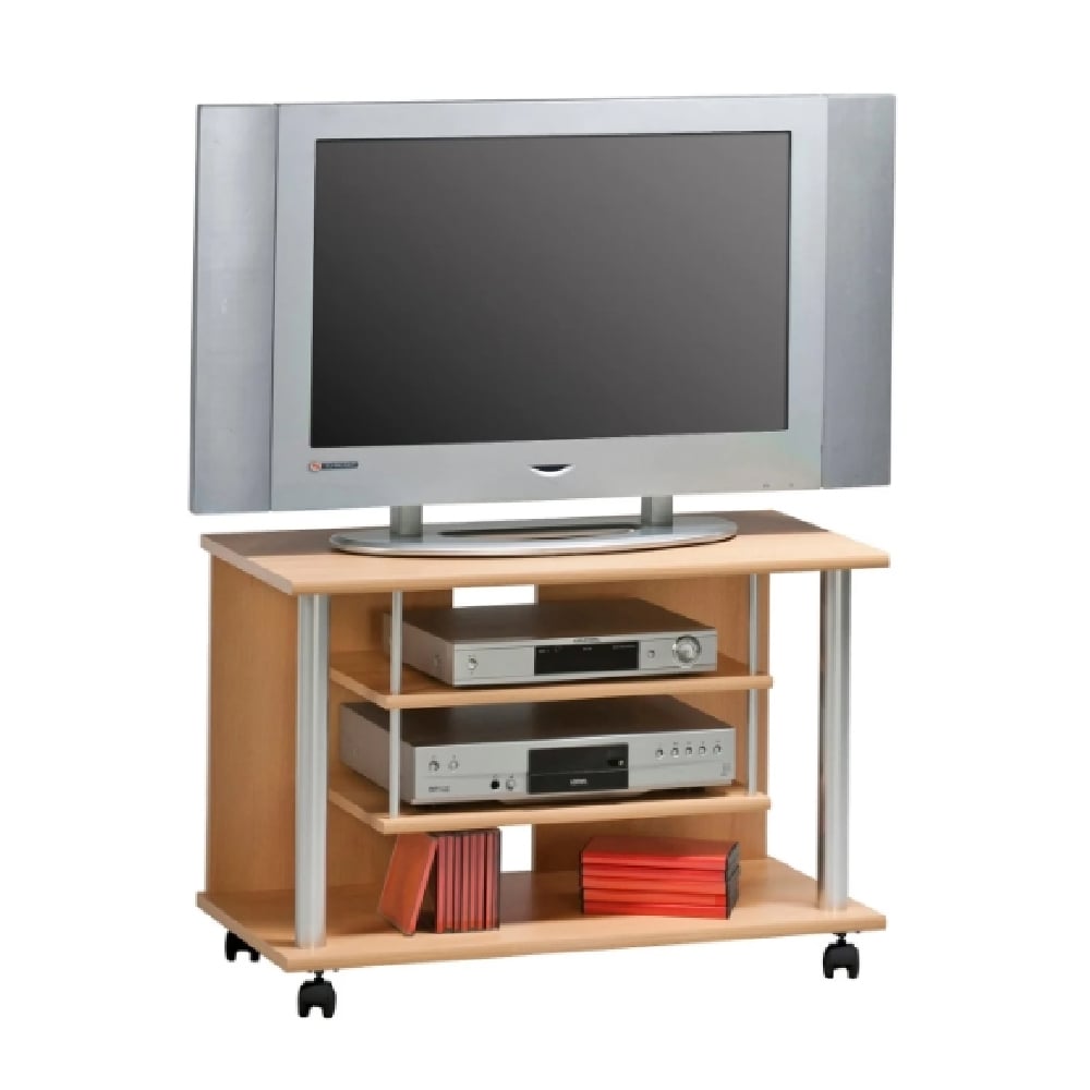 Product photograph of Bangor Wooden Tv Stand With 2 Shelves In Beech from Furniture in Fashion