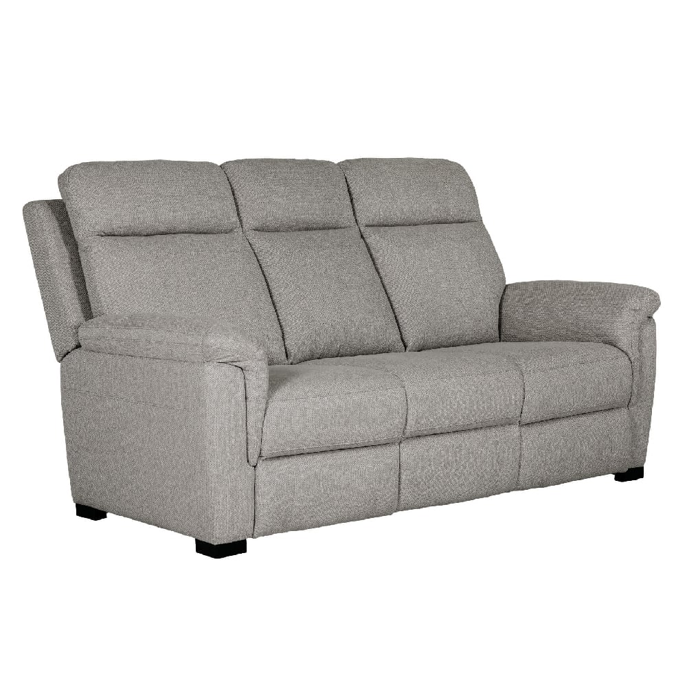 baraboo fabric 3 seater sofa with black legs in grey