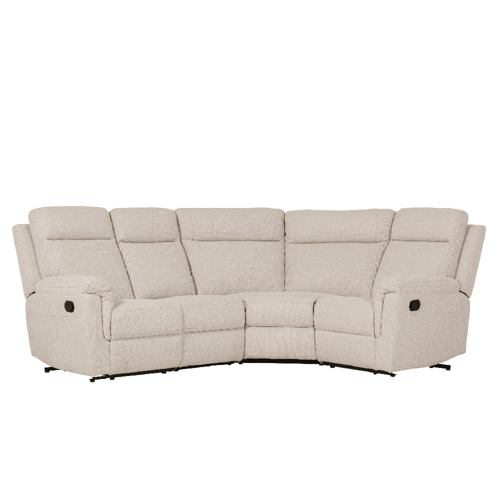 Product photograph of Baraboo Fabric Electric Recliner Fabric Corner Sofa In Beige from Furniture in Fashion