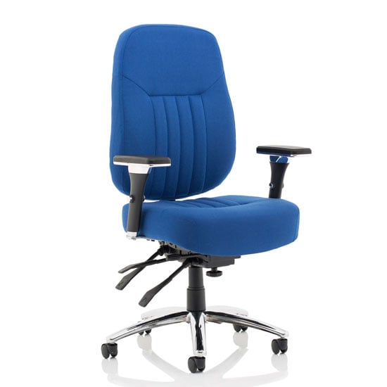 Photo of Barcelona fabric deluxe office chair in blue with arms