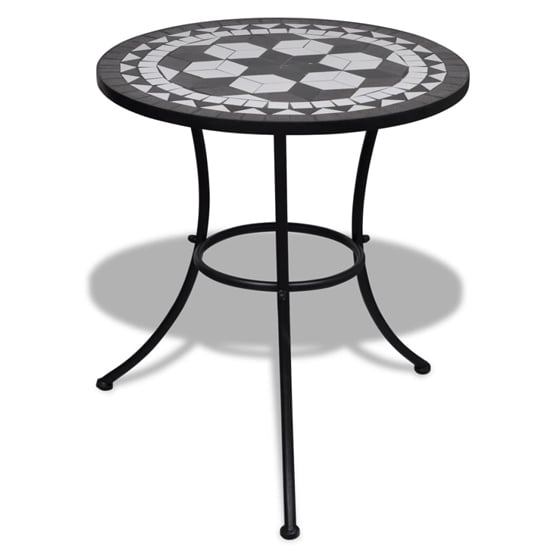 Read more about Barkla mosaic bistro table in black and white