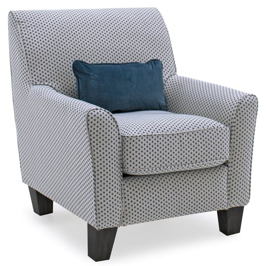 Barresi Fabric Accent Chair In Teal With Wooden Legs | Furniture in Fashion