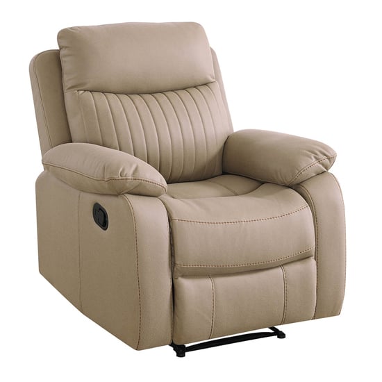 Read more about Barrie manual recliner fabric 1 seater sofa in brown