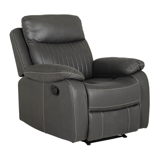 Read more about Barrie manual recliner fabric 1 seater sofa in dark grey