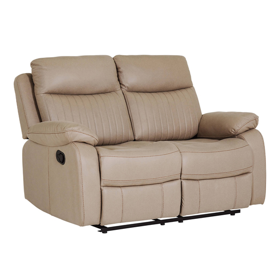 Product photograph of Barrie Manual Recliner Fabric 2 Seater Sofa In Brown from Furniture in Fashion