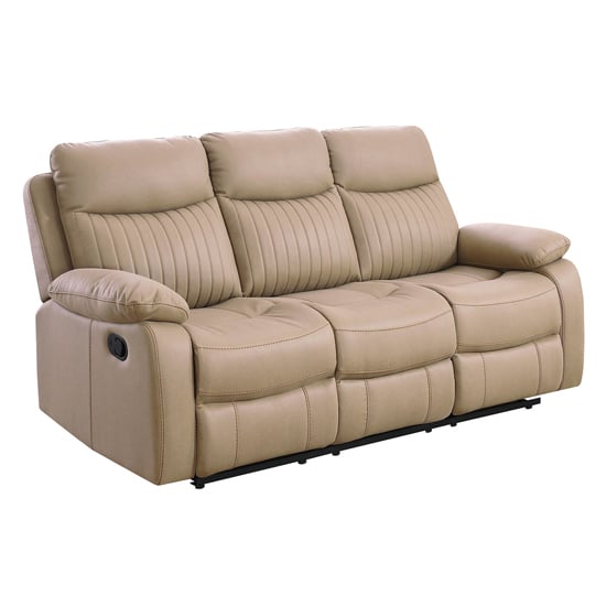 Read more about Barrie manual recliner fabric 3 seater sofa in brown