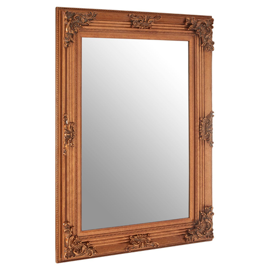 Photo of Barstik rectangular wall mirror in metallic gold frame