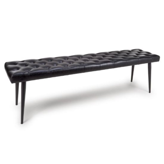 Read more about Basel genuine buffalo leather dining bench in black