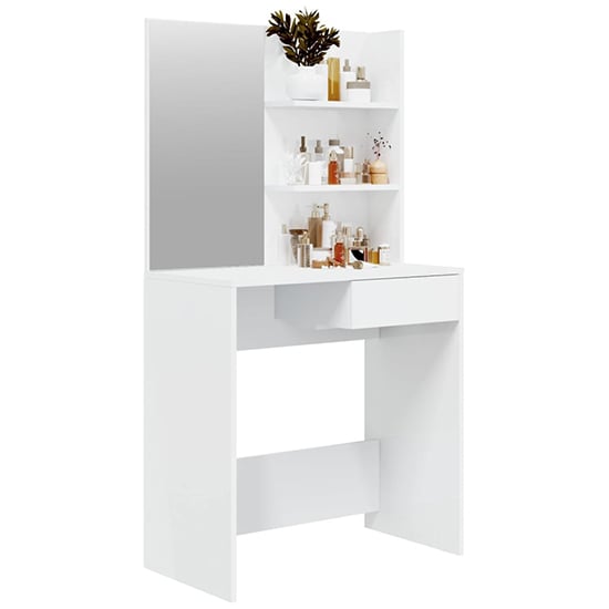 Read more about Basile high gloss dressing table with mirror in white