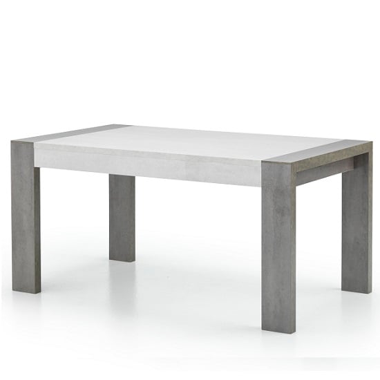Photo of Basix large dining table in dark and white marble effect gloss