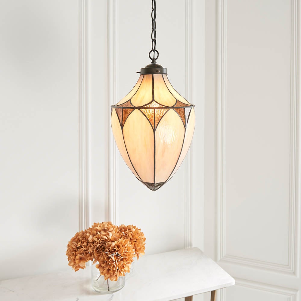 Product photograph of Bathurst Bevelled Glass Pendant Light In Antique Brass from Furniture in Fashion