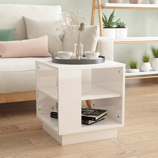 Read more about Batul high gloss coffee table with undershelf in white