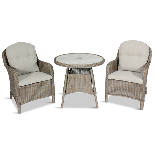 Read more about Becton outdoor round 2 seater bistro set in sand grey