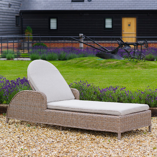Photo of Becton outdoor sun lounger in sand grey